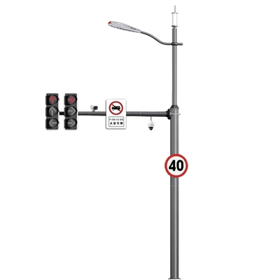 Integrated Smart Pole All-in-One Road Monitoring, Traffic Signal, Streetlight & Signage System